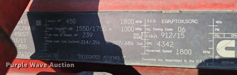 image for item EB8217 2018 Kenworth W9 Series semi truck