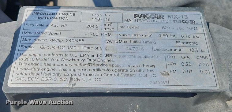 image for item EB8218 2017 Kenworth T680 semi truck