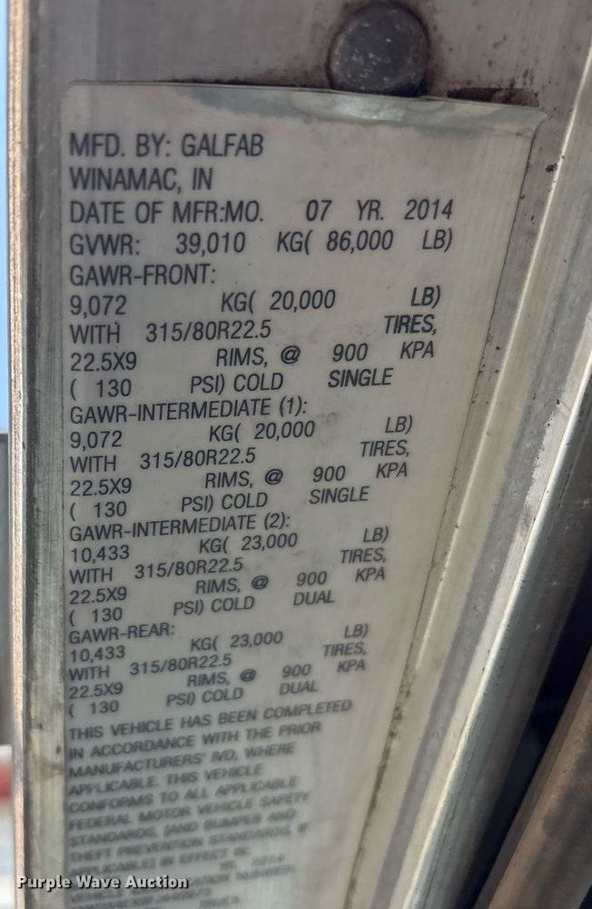 image for item EC4370 2015 Kenworth T800 roll-off container truck