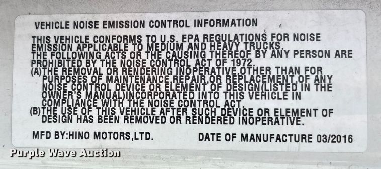 image for item EC4390 2017 Hino 268 box truck