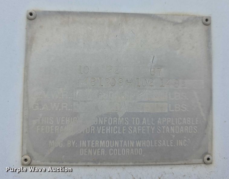 image for item EF3703 1987 IMCO Live-Walking bottom live bottom trailer