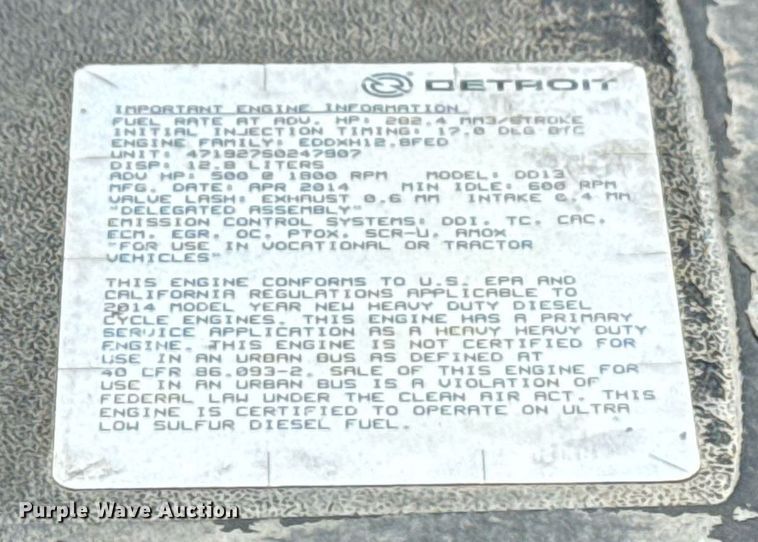 image for item EG5998 2015 Freightliner Cascadia semi truck