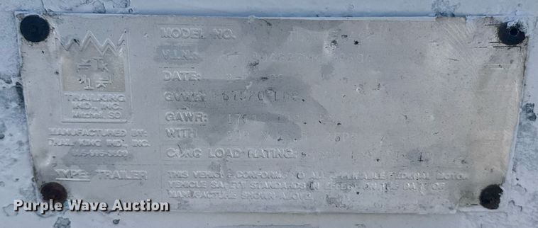 image for item EG6050 1998 Trail King TK70H lowboy equipment trailer