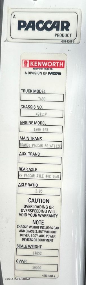 image for item EG6135 2020 Kenworth T680 semi truck