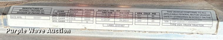 image for item EM0523 2001 Peterbilt 379 semi truck