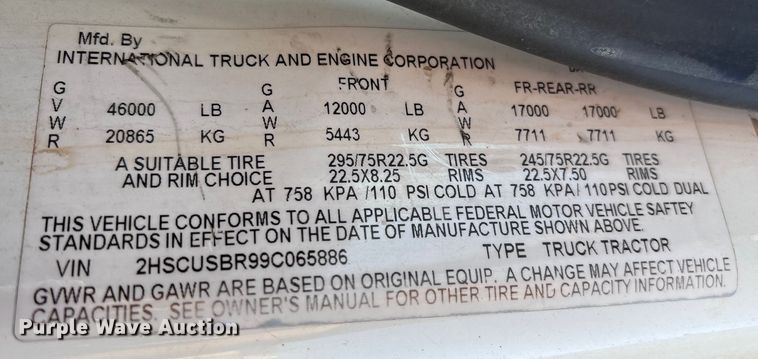 image for item EM0524 2009 International Pro Star flatbed truck