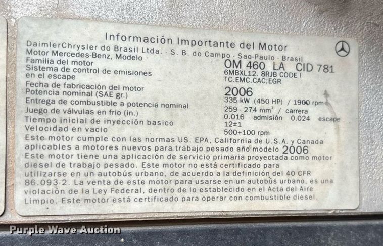 image for item EN5553 2007 Freightliner Columbia semi truck