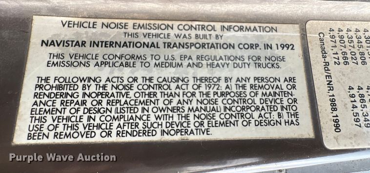 image for item ET7042 1992 International 4700  dump truck