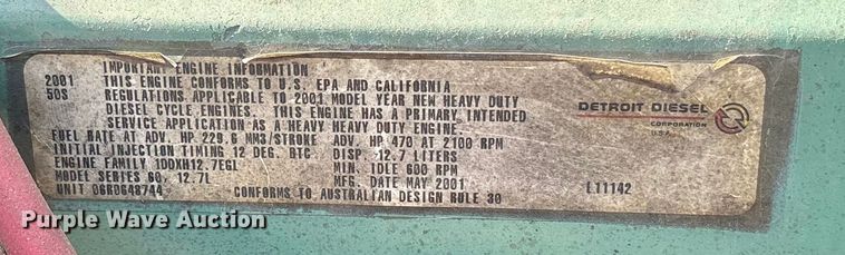 image for item ET7052 2011 Freightliner Coronado semi truck