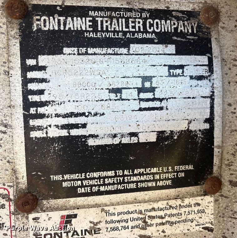 image for item ET7054 2015 Fontaine HCR5222WSA Revolution 52 flatbed trailer