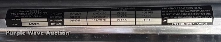 image for item EU2001 1987 Peterbilt 359 semi truck