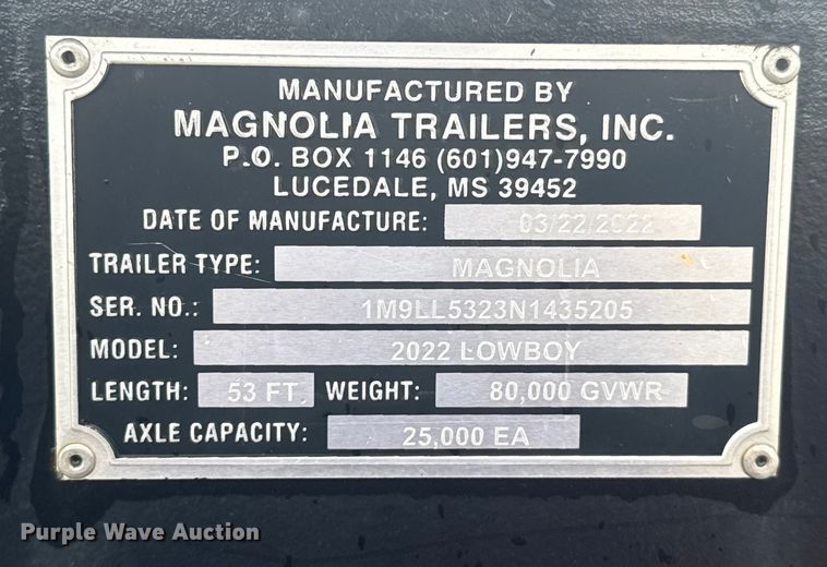 image for item EU2174 2022 Magnolia 2022 LowBoy drop deck trailer