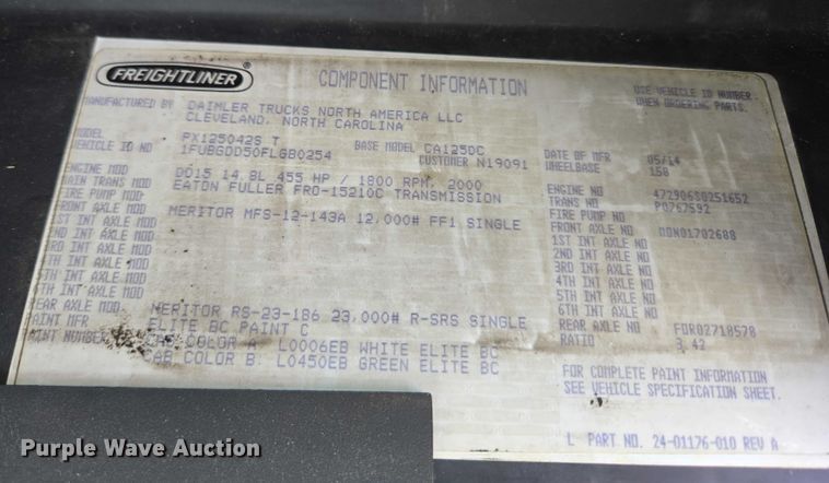 image for item EU3562 2015 Freightliner Cascadia semi truck