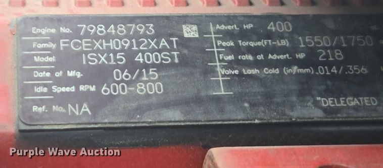 image for item YA0691 2016 Freightliner Cascadia semi truck