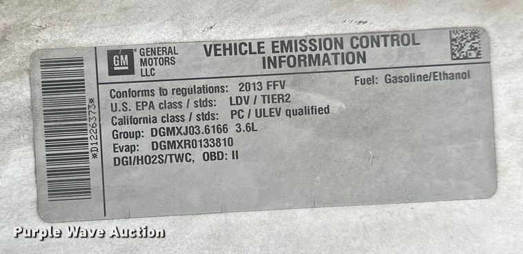 image for item EN8407 2013 Chevrolet Impala Police Cruiser   