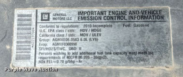 image for item EN8409 2010 Chevrolet Silverado 2500HD utility bed pickup truck