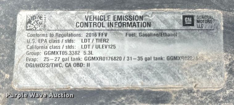 image for item EN8410 2016 Chevrolet Tahoe Police SUV