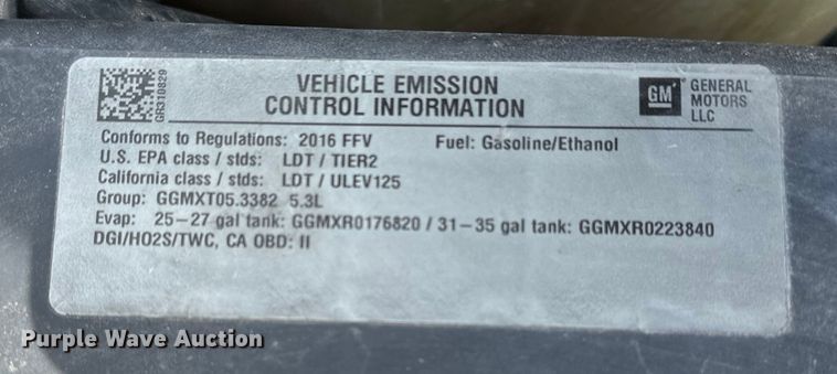 image for item EN8413 2016 Chevrolet Tahoe Police SUV