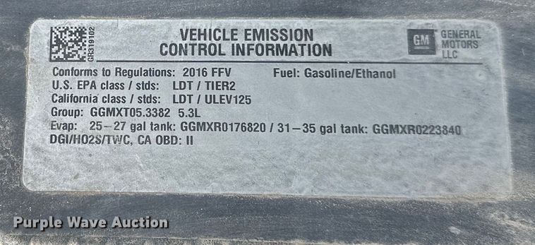 image for item EN8415 2016 Chevrolet Tahoe Police SUV