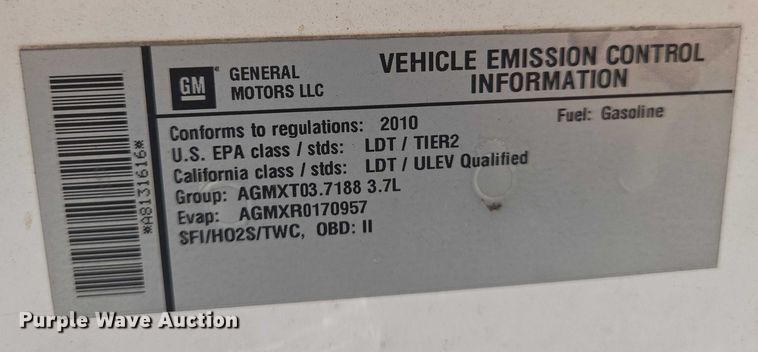 image for item EN8416 2010 Chevrolet Colorado Ext. Cab pickup truck