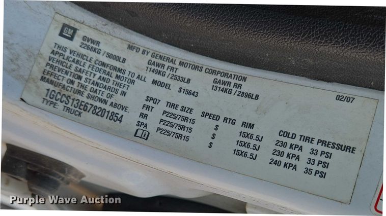 image for item EN8424 2007 Chevrolet Colorado Crew Cab pickup truck