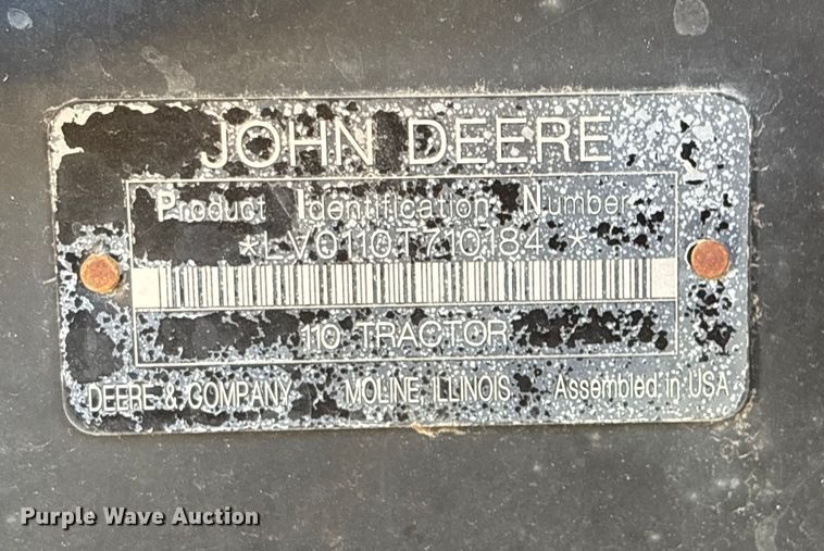 image for item EN8427 2008 John Deere 110 backhoe