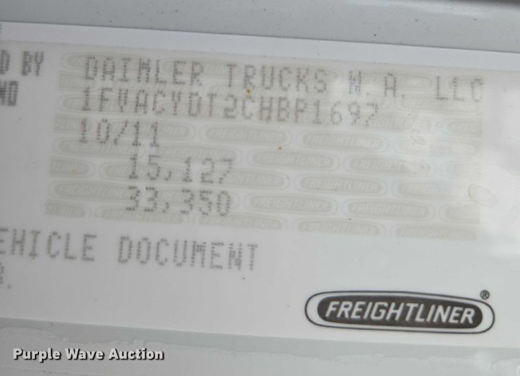 image for item EN8429 2012 Freightliner Business Class M2 bucket truck