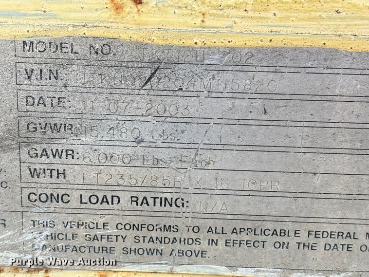 image for item EN8430 2004 Trailer King tilt deck equipment trailer