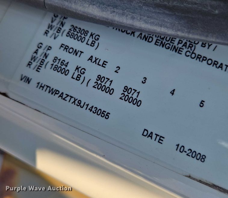 image for item EN8431 2009 International 7500 dump truck