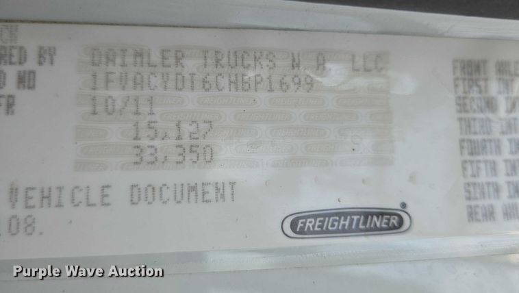 image for item EN8433 2012 Freightliner Business Class M2 bucket truck