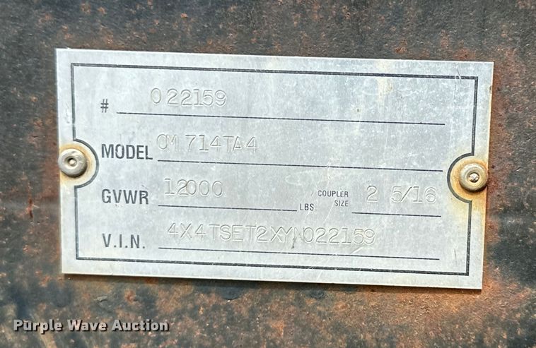 image for item EN8434 2000 Cargo Trailer OM 714TA4 enclosed cargo trailer