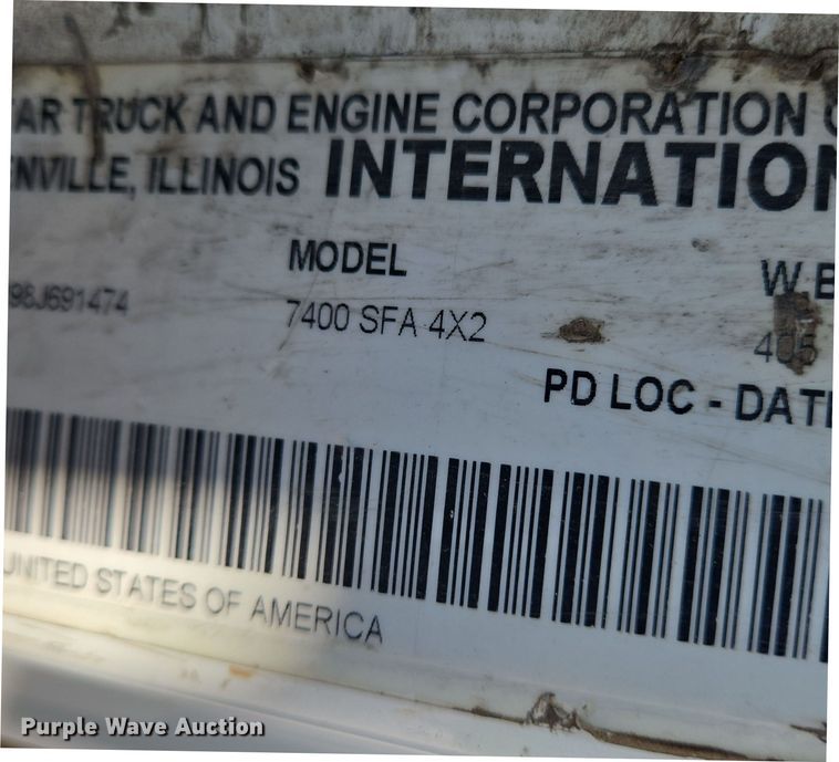 image for item EN8436 2008 International  WorkStar 7400 dump truck