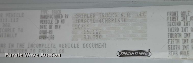 image for item EN8442 2012 Freightliner Business Class M2 bucket truck