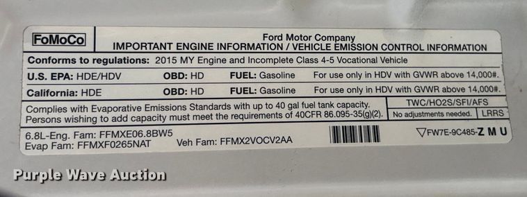 image for item EN8446 2015 Ford F450 Super Duty dump truck