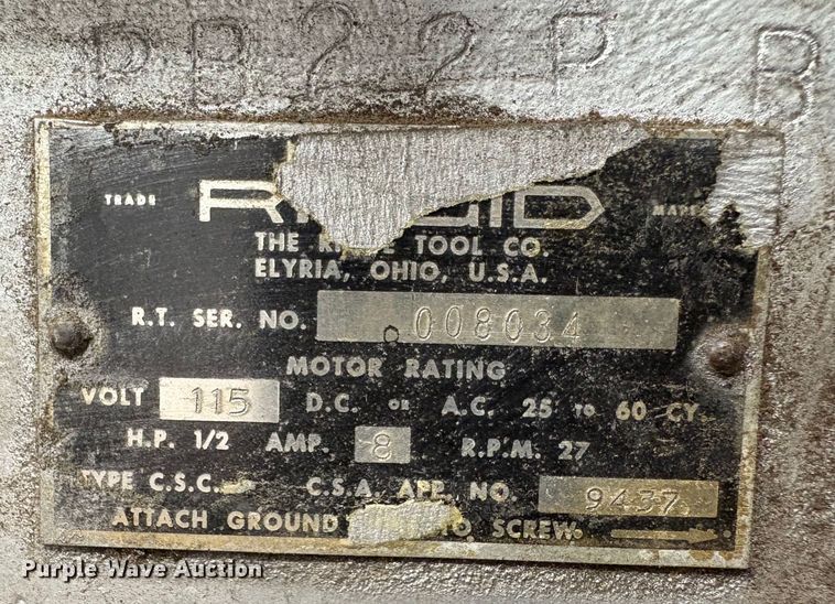 image for item EN8455 Rigid 500 Pipe threader 