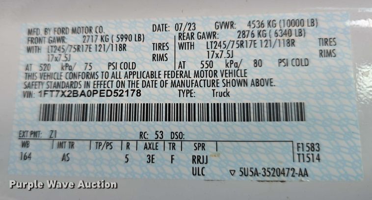 image for item DR3985 2023 Ford F250 XL SuperCab pickup truck