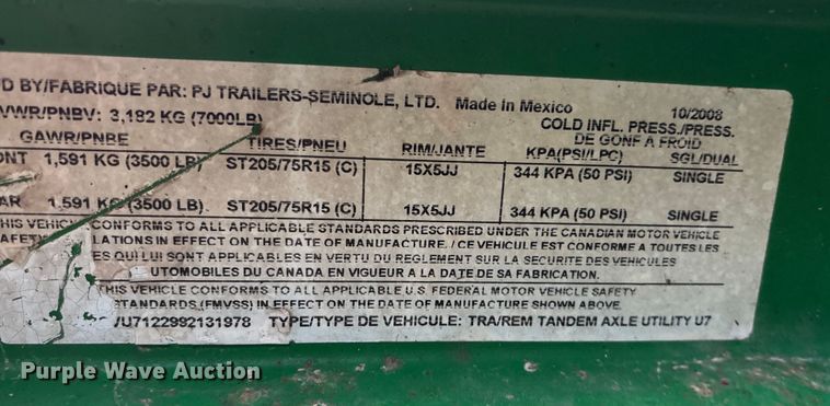 image for item DT3427 2008 PJ Trailer pressure washer trailer