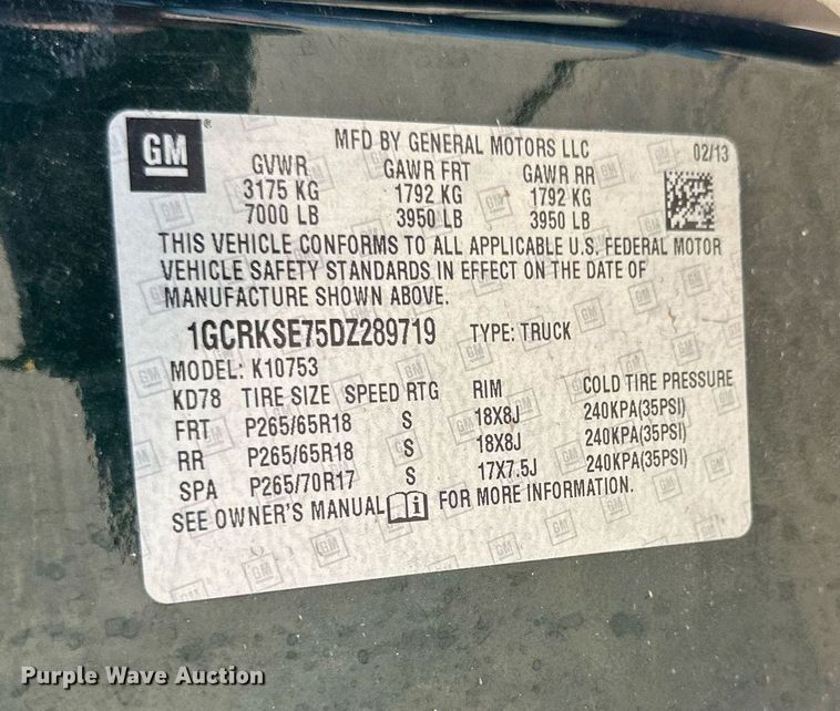 image for item DT6252 2013 Chevrolet Silverado 1500 Ext. Cab pickup truck