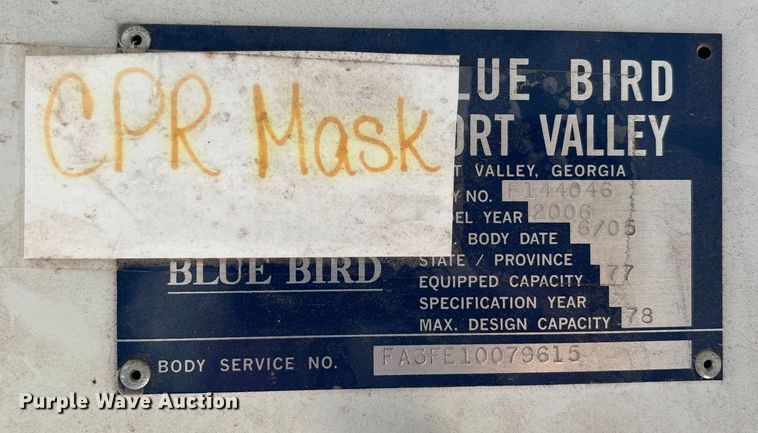 image for item DU1253 2006 Blue Bird All American school bus