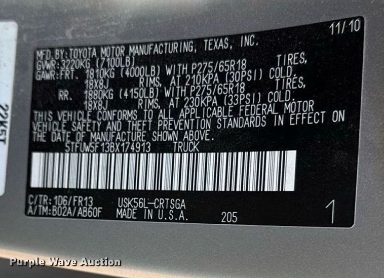 image for item DW2987 2011 Toyota Tundra Double Cab pickup truck