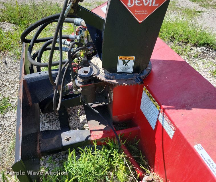 image for item DX7423 New Holland Red Devel skid steer snow blower