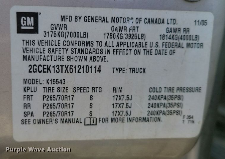 image for item DX7428 2006 Chevrolet  Silverado 1500 Crew Cab pickup truck