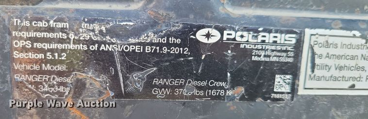 image for item DX7452 2015 Polaris Ranger utility vehicle