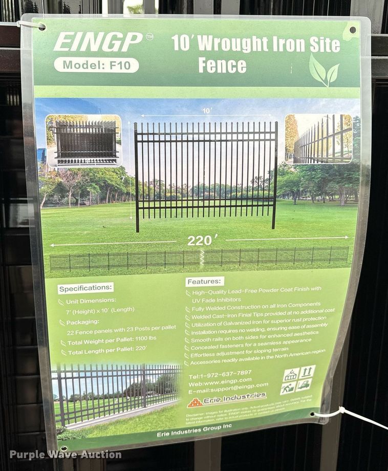 image for item DY0712 (22) 2024 Erie Industries Group F10 fence panels