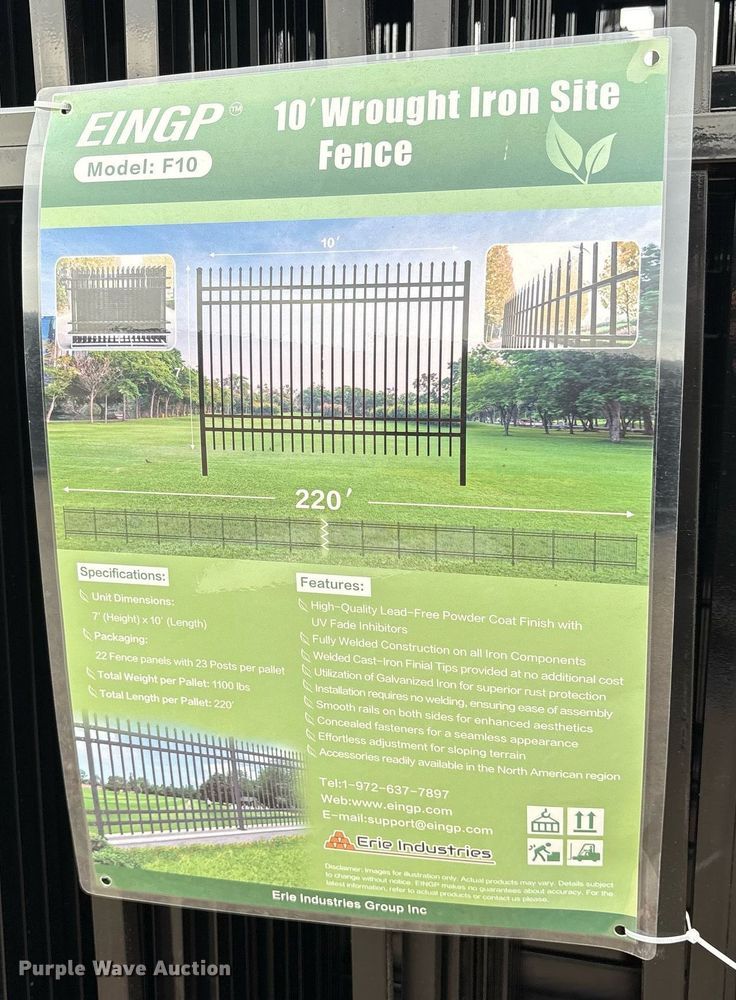 image for item DY0714 (22) 2024 Erie Industries Group F10 fence panels