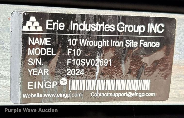 image for item DY0714 (22) 2024 Erie Industries Group F10 fence panels