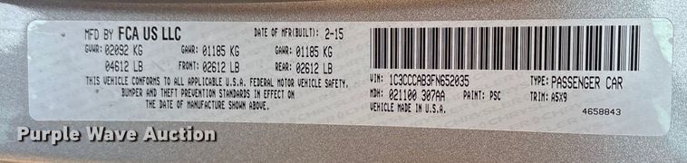 image for item DY0923 2015 Chrysler 200 