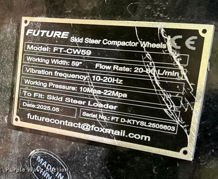 image for item DZ4225 2025 Future FT-CW59 skid steer compacting wheel 
