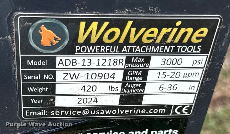 image for item DZ4226 2024 AGT ADB-13-1218R skid steer auger