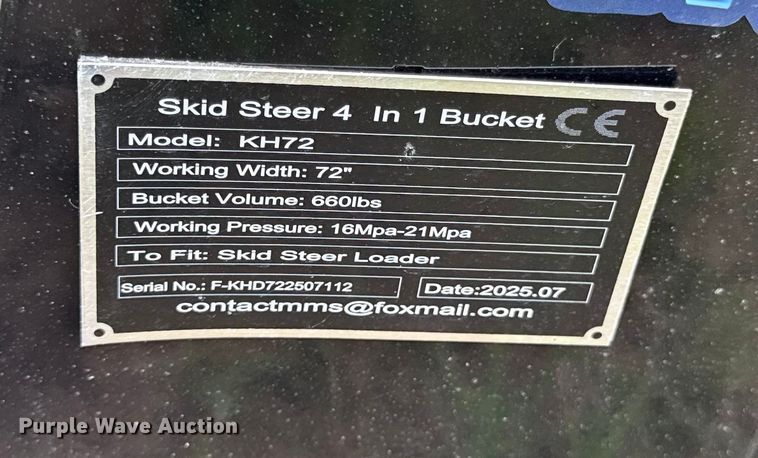 image for item DZ4231 2025 Future KH72 skid steer bucket